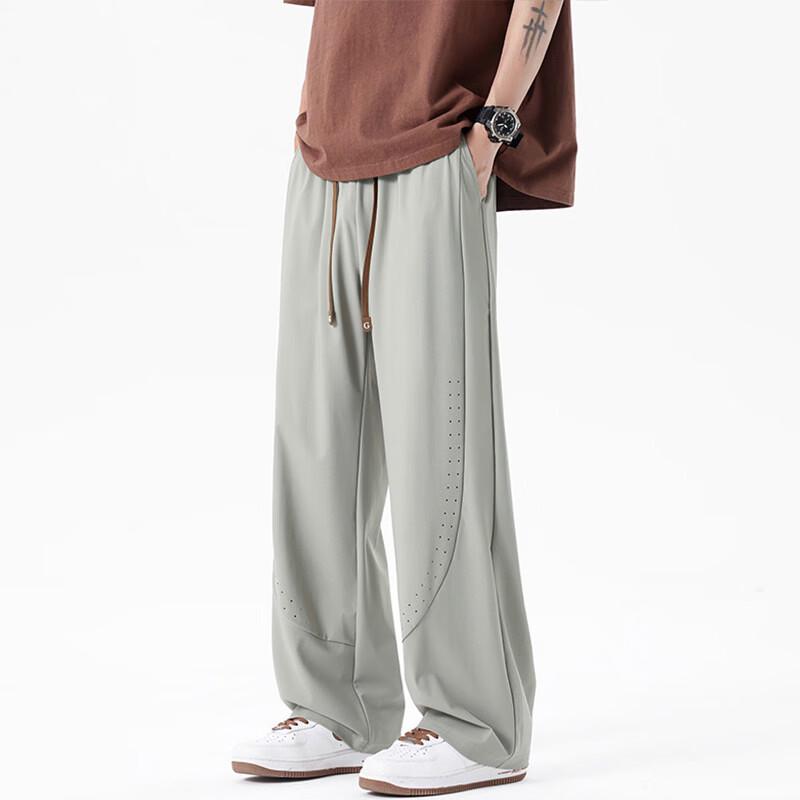 Men's Ice Silk Straight-Leg Casual Pants