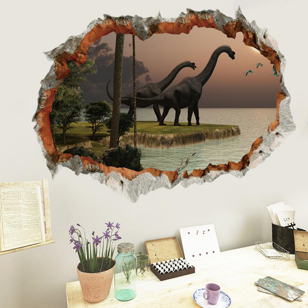 Buy Dinosaur Wall Stickers Room Decor Smashed Art Decals Murals at affordable prices — free