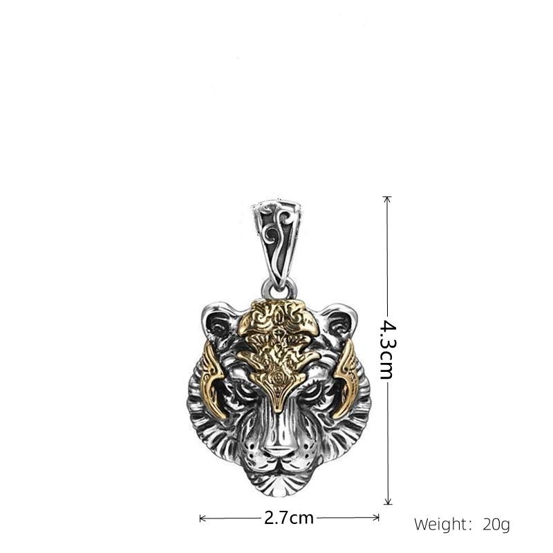 1pcs Vintage Necklace For Both Men And Women Fashion Trend Tiger Head Pendant Jewelry