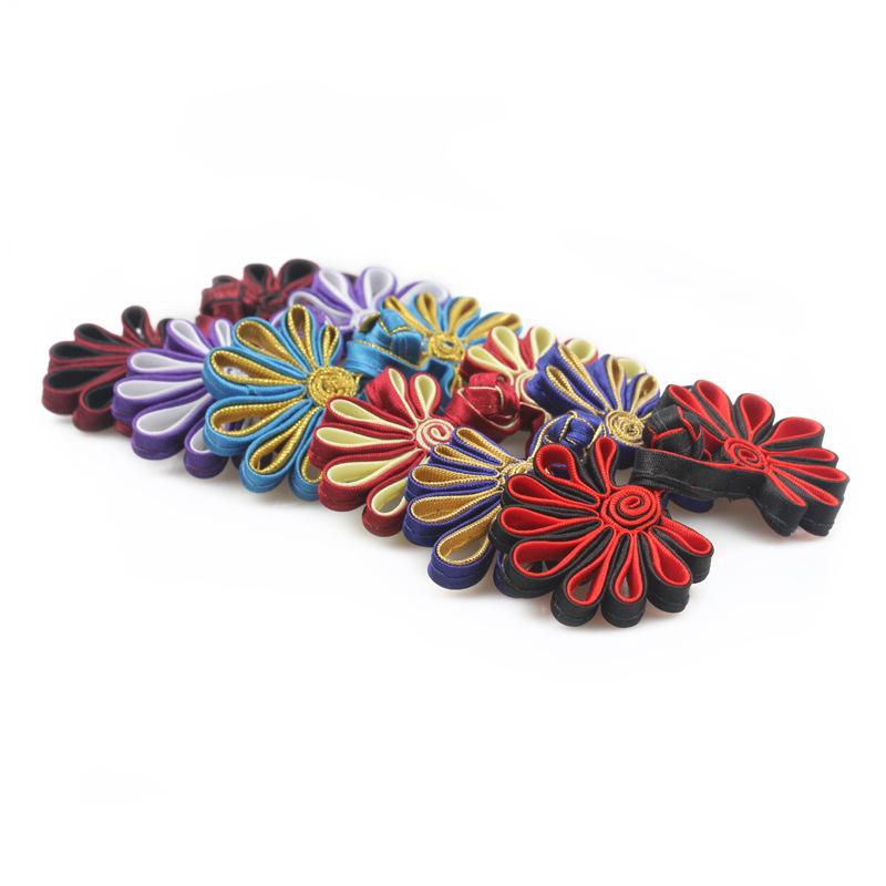 5 Pairs Fashion Flower Chinese Frog Closure Buttons Knot Fastener Sewing Handmade Craft DIY Cheongsam Cloth Button