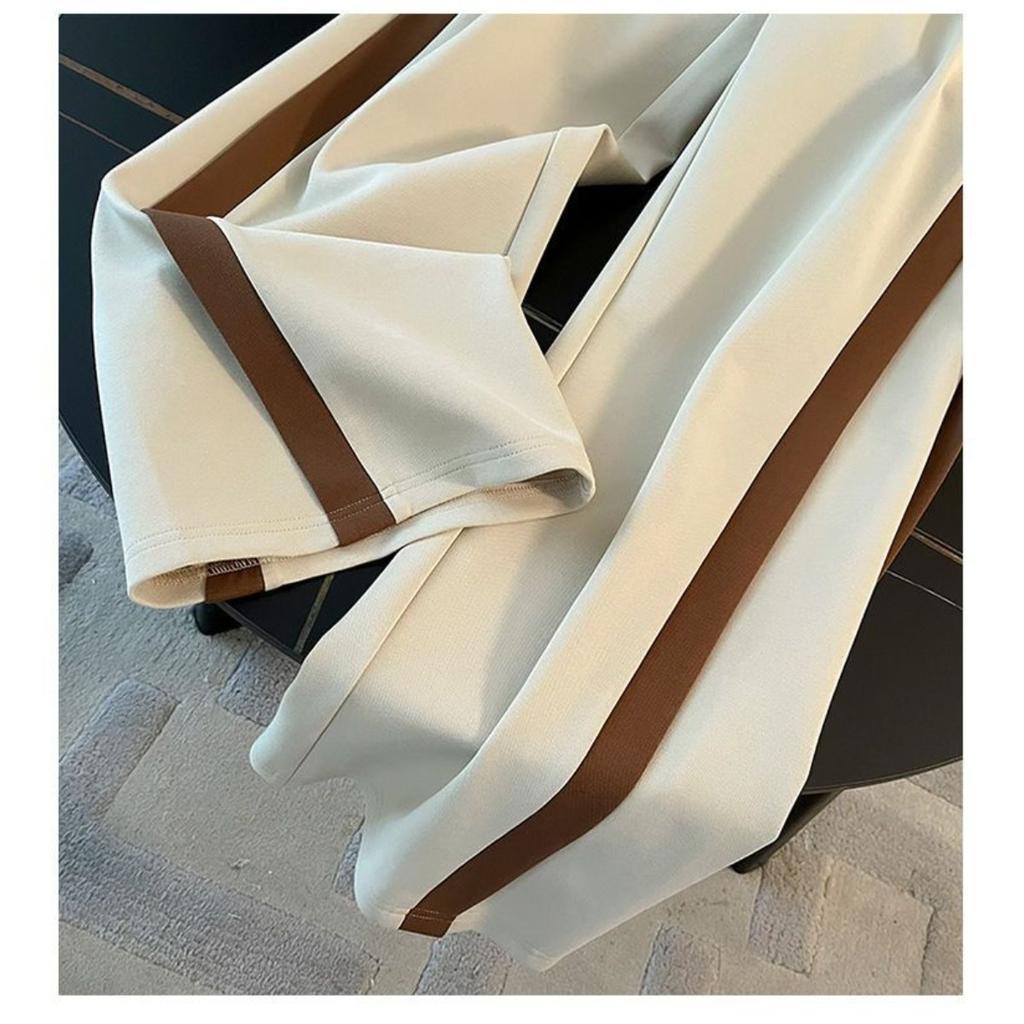 Neformální, Sportovní souprava, Dámská, Kontrastní barvy, Mikina s kapucí, Kalhoty se širokými nohavicemi, Dvoudílná sada