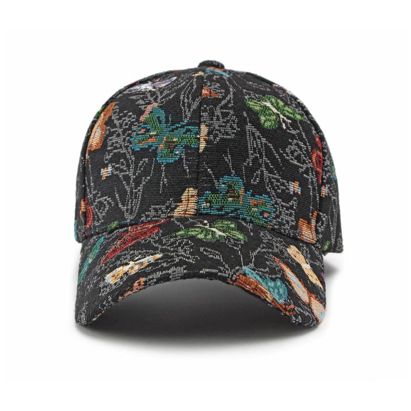 Unisex Butterfly Print Baseball Cap Adjustable Cotton Sun Hat for Men Women Outdoor Sports