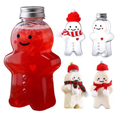Botellas para Bebida de Hombre de Jengibre con Tapa 400ml Recipiente Reutilizable para Bebidas Navideñas para Leche Zumo Té Café Regalos Festivos DIY