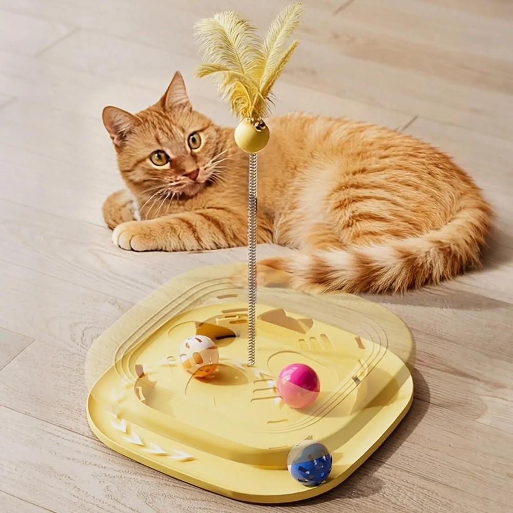 Creative Pet Puzzle Track Toy Bell Maze Box Cat Exercise Toy Kitten Track Ball Toy  Cat Supplies