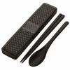 Skater Combi Set Black Dot Chopsticks 21cm Spoon Dishwasher Safe for Men CCS45SA