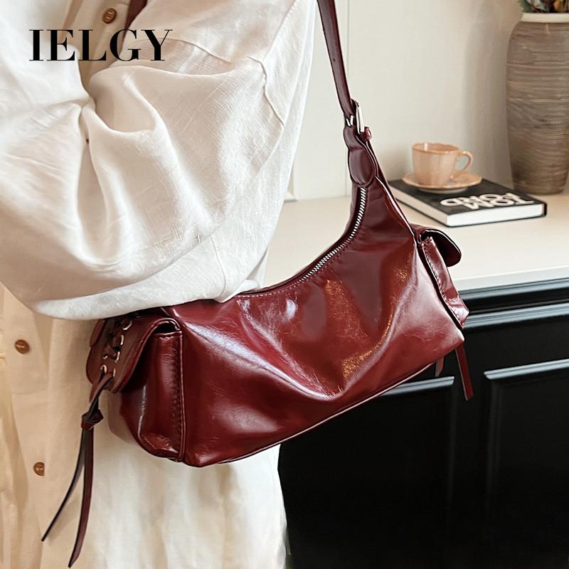 IELGY Underarm Bag Fashion Niche Design Shoulder Messenger Bag High-End Texture Baguette Bag