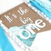 Big One Highchair Banner for 1st Birthday,First Birthday Banner for Baby Boys, Blue Highchair Banner, Pool Party Decorations for Kids Birthday, Cake