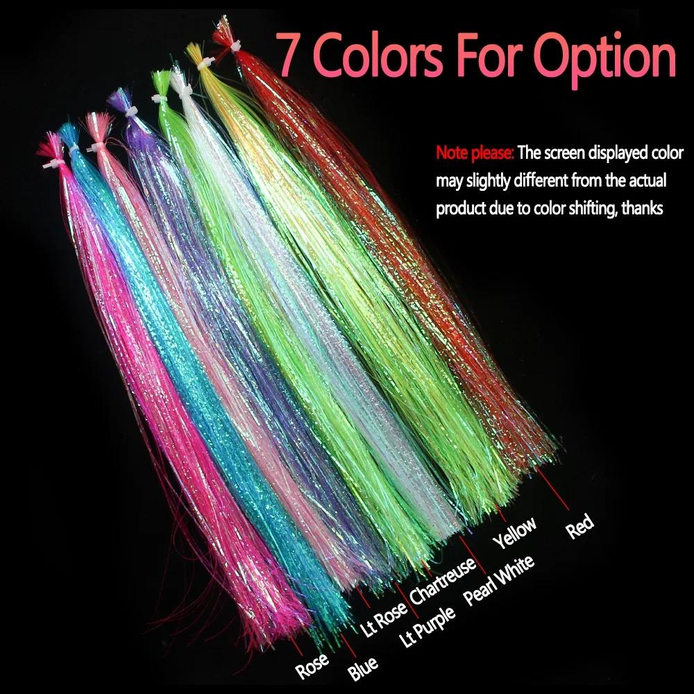 4packs Pearl Flash Tinsel Mylar Flashabou Tinsel Nymphs Streamer Saltwater Fishing Fly Tying Material Fishing Accessories
