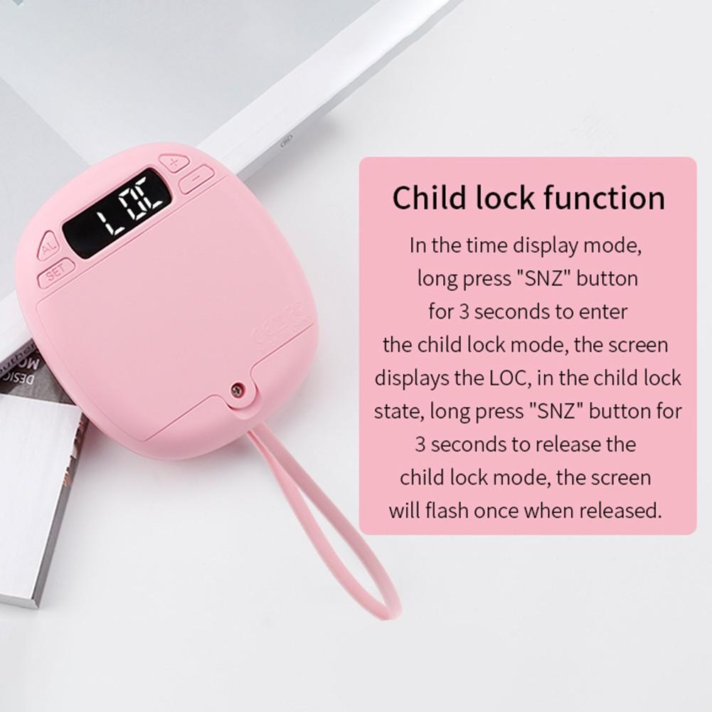 

225g / 7.94oz Alarm Clock ABS Light Flashing Reminder фіолетовий