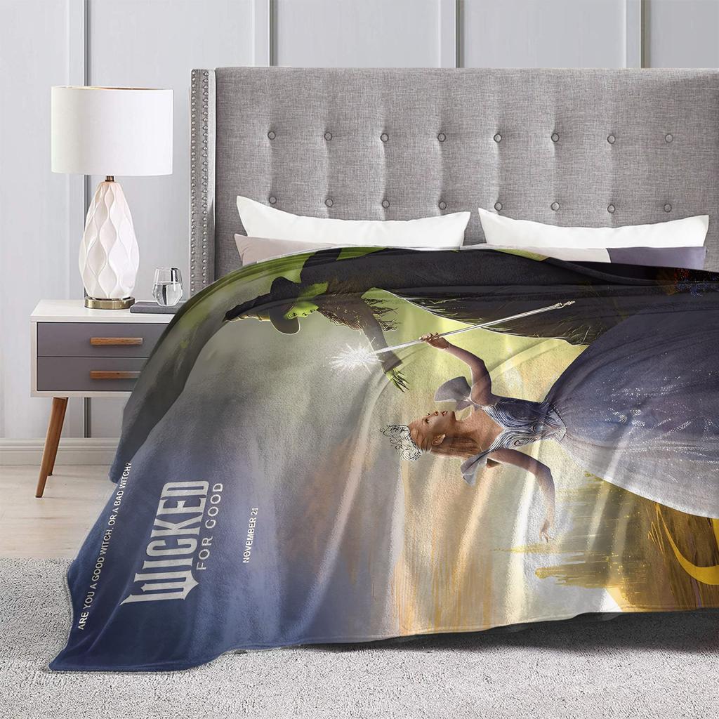 Wicked 2 Musical Movie Glinda Poster Soft Warm Blanket Plush Throw Blanket Novelty Home Decor Flannel Bedspread Sofa Bed Cover