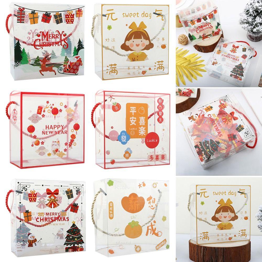 

Поставки Рождественская упаковка с ручкой Подарочный пакет Сумка для упаковки конфет Подарочная коробка Упаковка для торта