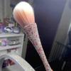 1pc Flat Arched Foundation Brush Whole Body Is Encrusted with Rhinestones Synthetic Hair Professional Powder Brush Makeup Tool