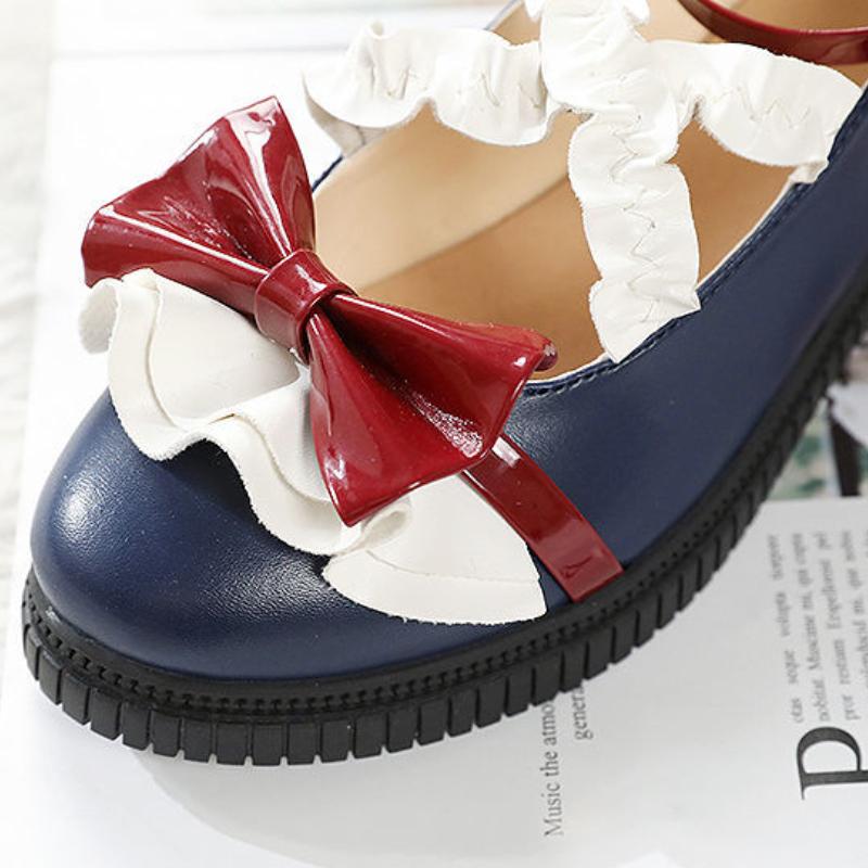 Cute Sweet Girl Lolita Shoes Women New Japanese Small Leather Shoes Female Hipster Bow Preppy Single Dress Shoes