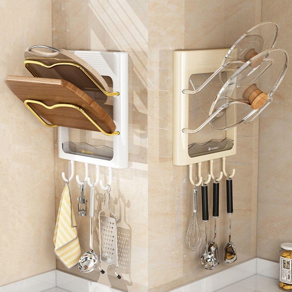 

Двухслойный держатель для крышки кастрюли, пластиковый держатель для разделочной доски, подставка для крышки кастрюли для кухни