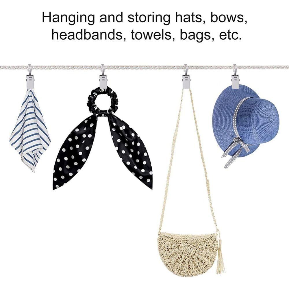 50 Pcs Sturdy Stainless Steel Curtain Clips With Hook Durable Iron Drapery Hook Multifunctional Silver Curtain Hook Clips