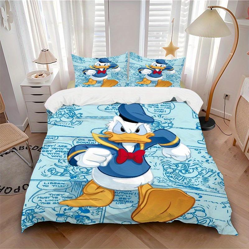 3pcs Disney Donald Duck Theme Printed Bedding Set, Soft and Comfortable Quilt Cover for Bedroom, Guest Room W023