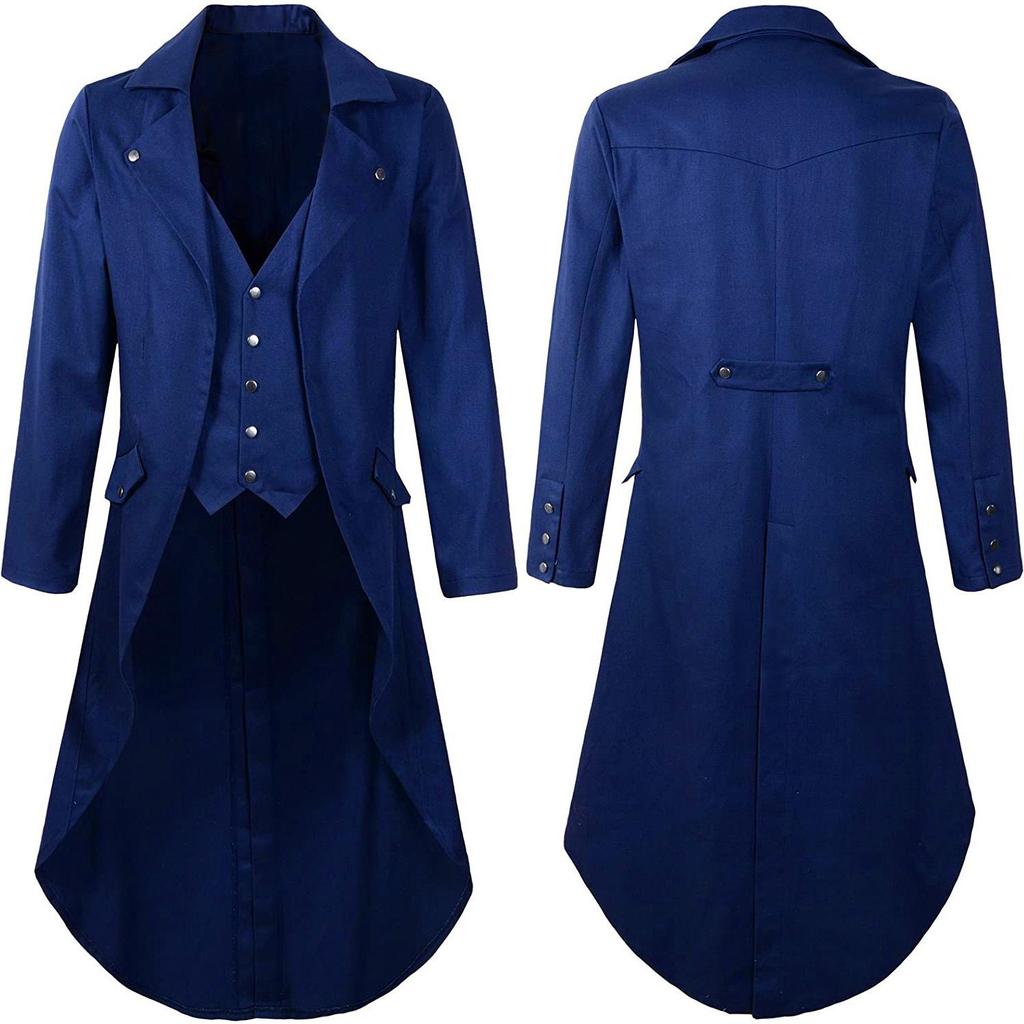 2022 Men's Gothic Steampunk Long Tailcoat Performance Costume