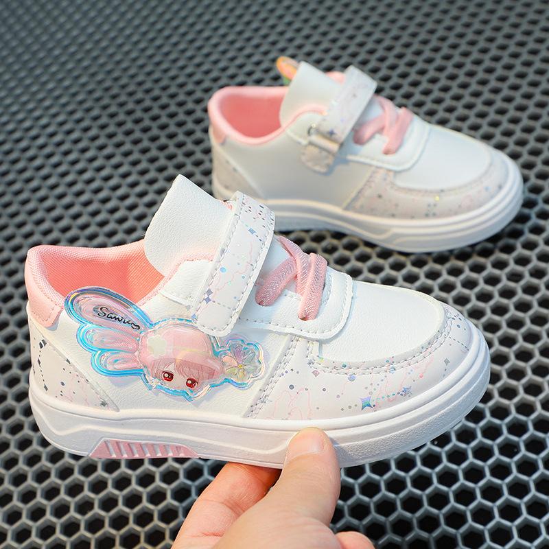 

Кроссовки детские Zapatillas Anti Slip, повседневная обувь для девочек с рисунком, кроссовки с мягкой подошвой, детская обувь для скейтбординга, спортивная обувь для детей 25-insole15.5CM розовый