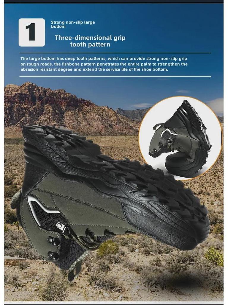 Men's Winter Waterproof Insulated Hiking Boots - Anti-Skid, Warm, Thick Velvet for Outdoor Snow Sports