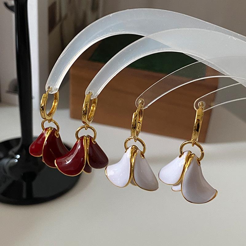 Red Flower French Gentle Atmospheric Light Luxury Premium Enamel Drop Glaze Spring Morning Flower