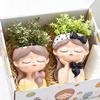 Cute Girl Face Planter, Resin Girl Head Planter, Decorative Small Plant Pot for Succulents Cactus Desk Balcony Decor