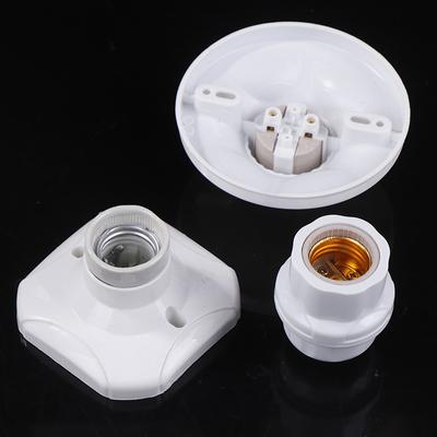 Household Hanging Lamp Socket Base E27 Ceramics LED Light Bulb Holder Square Round Socket Base 6A 250V DIY Accessories