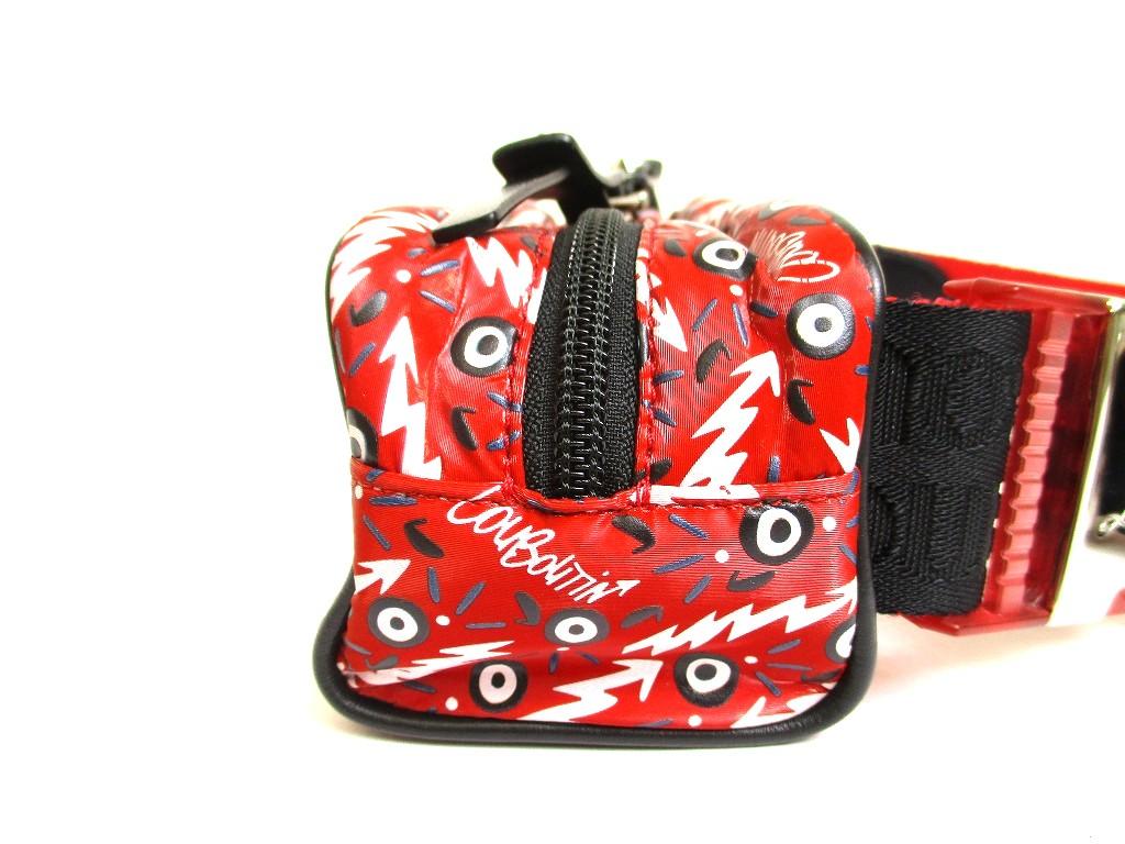 Authentischer Christian Louboutin Roter Nylon Gürtel Hüfttasche Pouch #a946 Aufgearbeitet