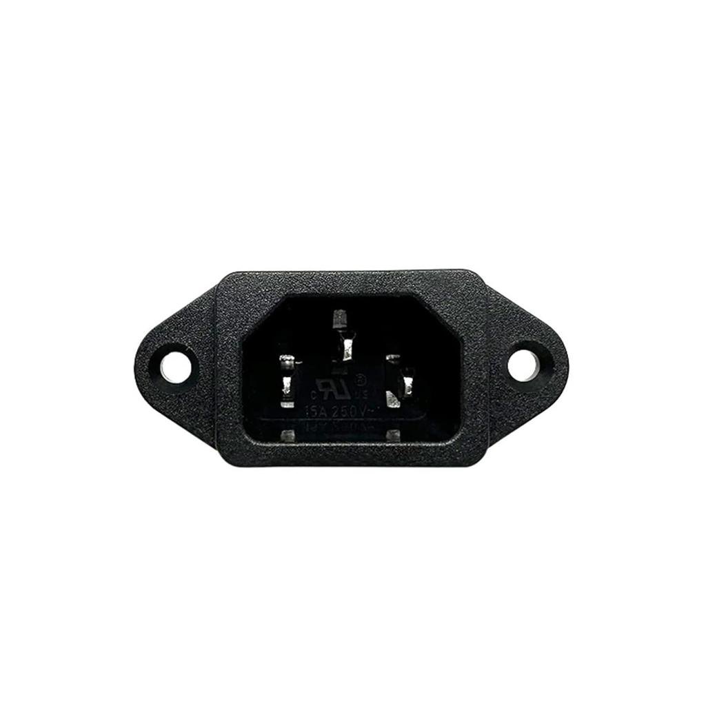 1PC LZ-14-1 10A 250V 3 Pins Chassis Panel Mounted IEC320 C14 Inlet Plug Connector AC Electrical Power Socket with 2 Sets Screws