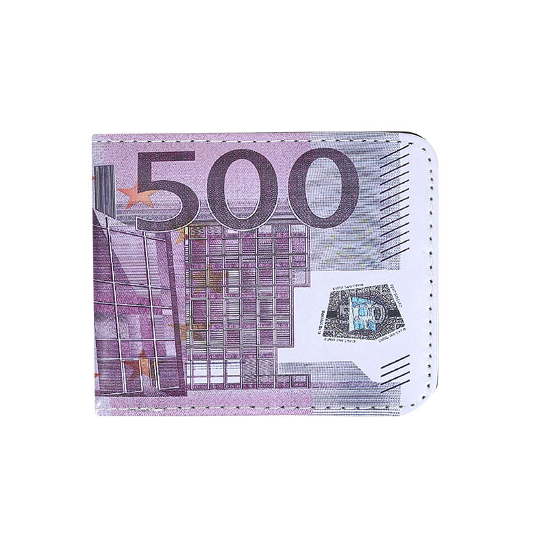 Men's Short Bifold Wallet Currency Pattern Design High Quality Multiple Card Slots Money Holder Compact Gift for Men