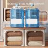 Clothes Storage Boxes Foldable Storage Box Clear Window Double Zipper Waterproof Fabric Bin For Dorm Laundry