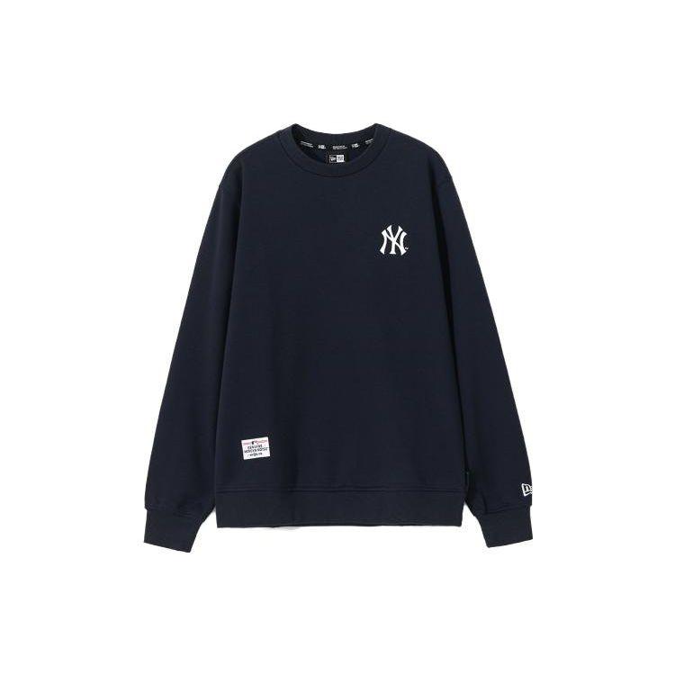 New Era Felpa Girocollo Manica Lunga Casual con Logo MLB New York Yankees FW23 Unisex Blu Navy 12715372