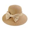 Straw hat lady summer bow seaside summer versatile sun hat breathable hat beach hat