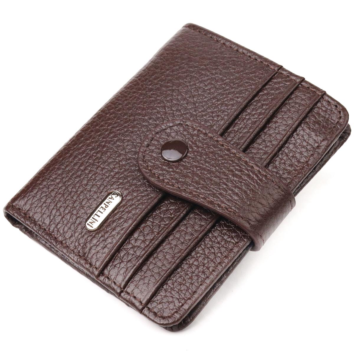 

Компактний чоловічий гаманець із натуральної зернистої шкіри CANPELLINI Purse 21686 Коричневий