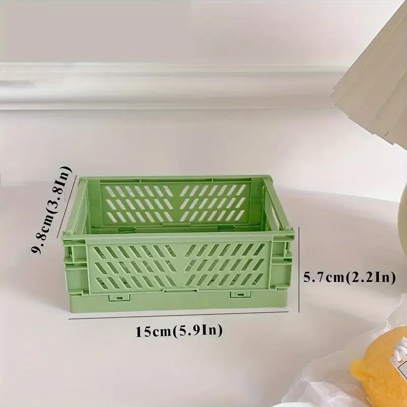 6-color folding plastic storage box, student desk tidying tape, stationery folding basket, storage basket, storage box