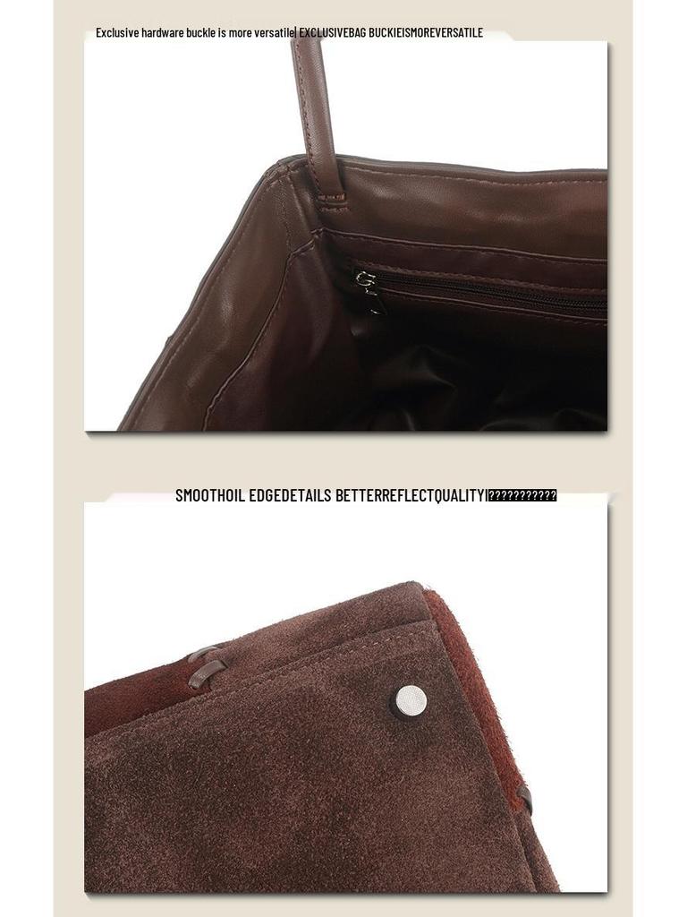 Women's Genuine Leather Retro Color Block Shoulder Bag - Versatile Fashionable Crossbody Square Bag