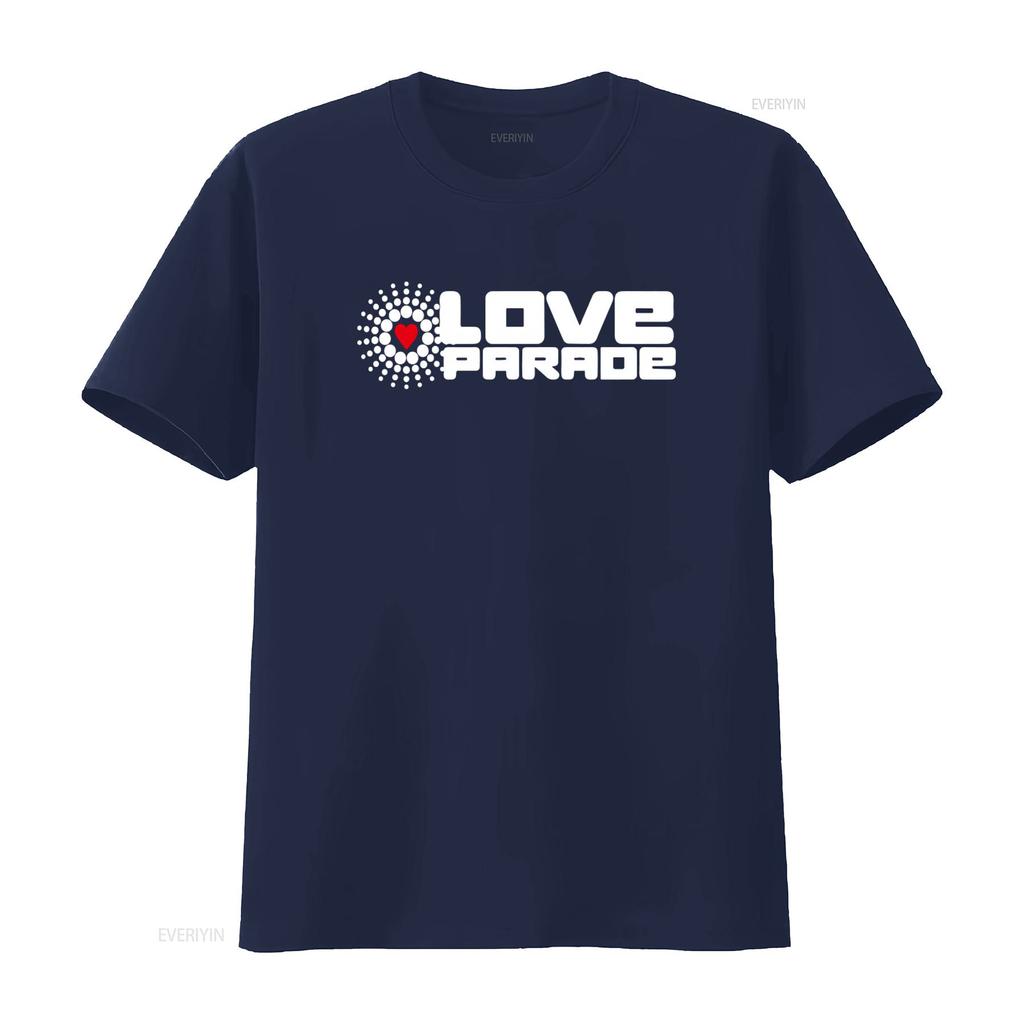 Love Parade Berlin T Shirt Electronic Dance Music Festival Print Vintage Washed Unisex Slightly Stretched Versatile Streetwear
