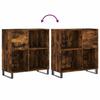 Record Cabinet Smoked Oak 84.5 x 38 x 89 cm Wood Based Material
