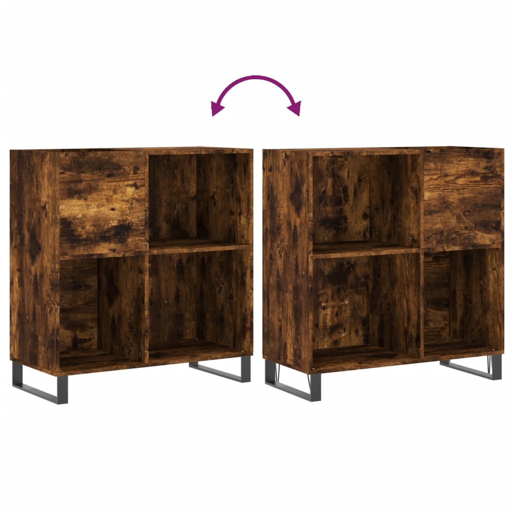 Record Cabinet Smoked Oak 84.5 x 38 x 89 cm Wood Based Material
