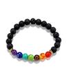 Heilungs-Chakra 7 Perlen Armband Lava Yoga Reiki Gebet Steine Schmuck