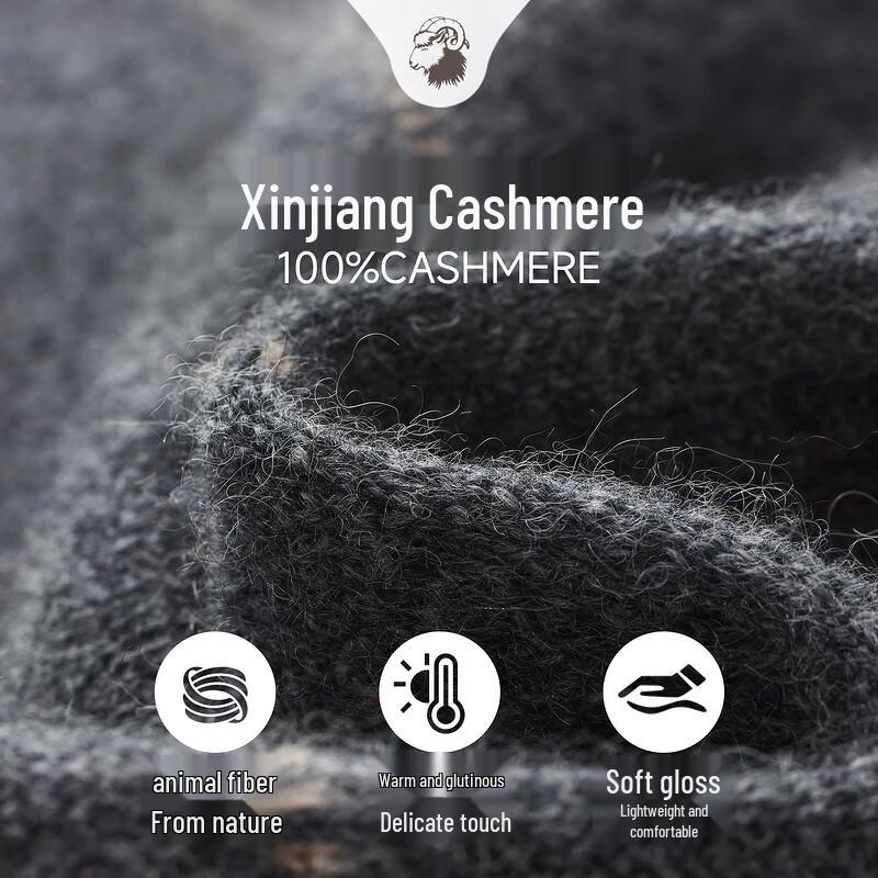 Zhaojun Men's 100% Cashmere Striped Mock Neck Sweater