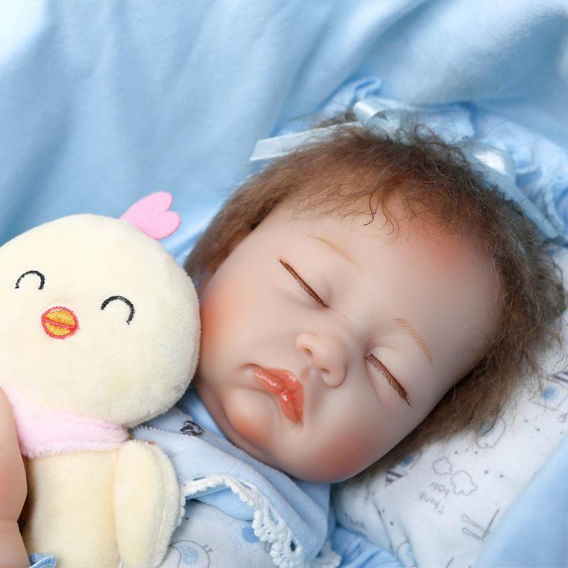 Realistic Soft Rubber Baby Doll - Cute Girl Playhouse Toy Gift 40 cm синий