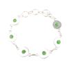 Natürlicher grüner Katzenaugen-Edelstein 925 Sterlingsilber Schmuck Handgefertigtes Armband RB-9-36