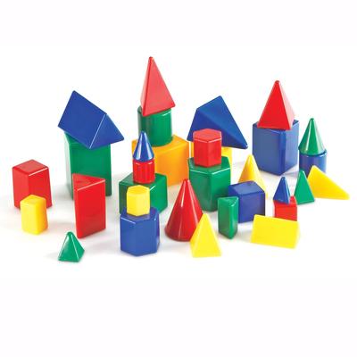 Learning Resources Math Teaching Materials 3D Shape Blocks Plastic 32 Pieces LER0913 Genuine Product