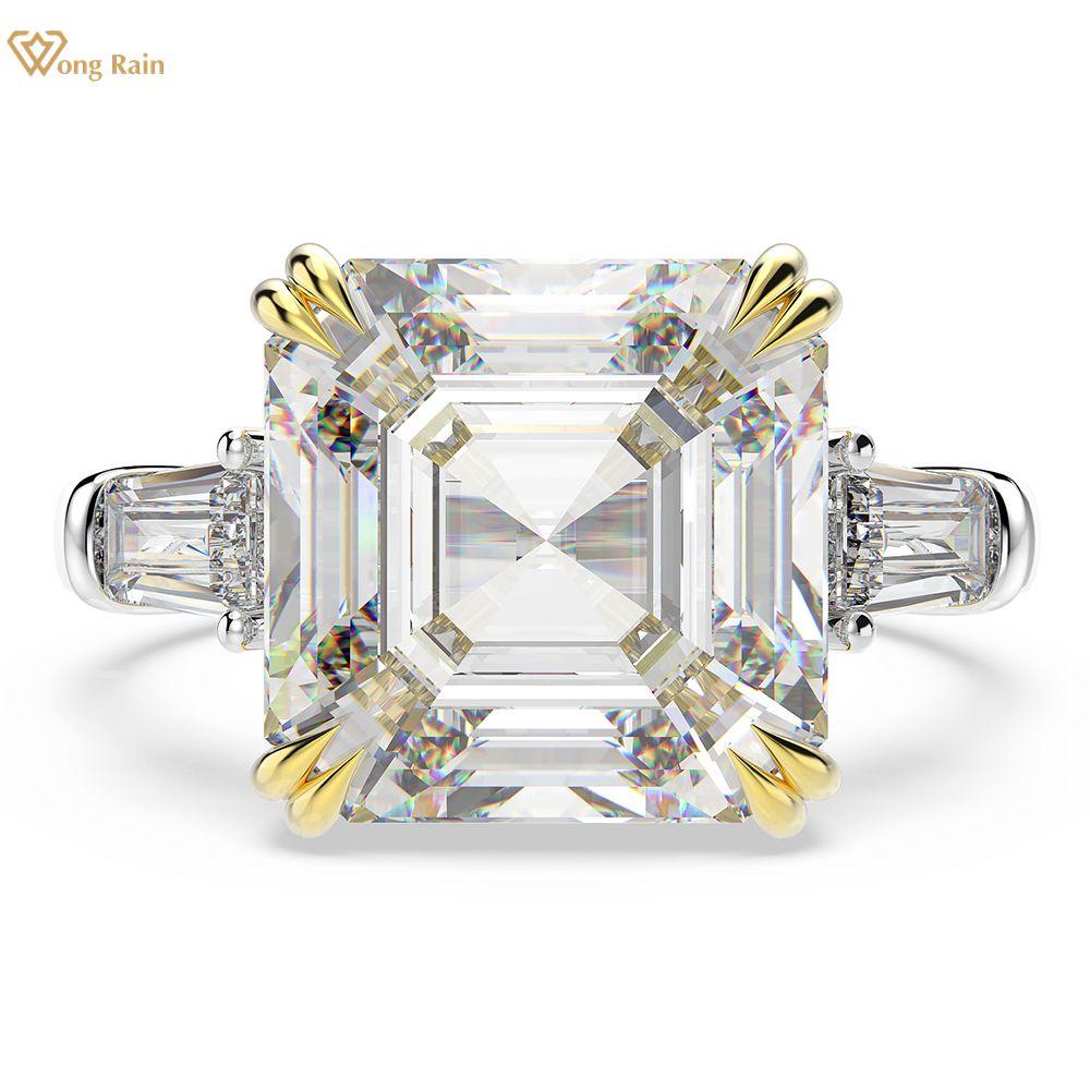 

Wong Rain 100% стерлингового серебра 925 пробы с цирконами и драгоценными камнями, обручальное кольцо, ювелирные изделия, оптовая продажа US 6 жёлтый