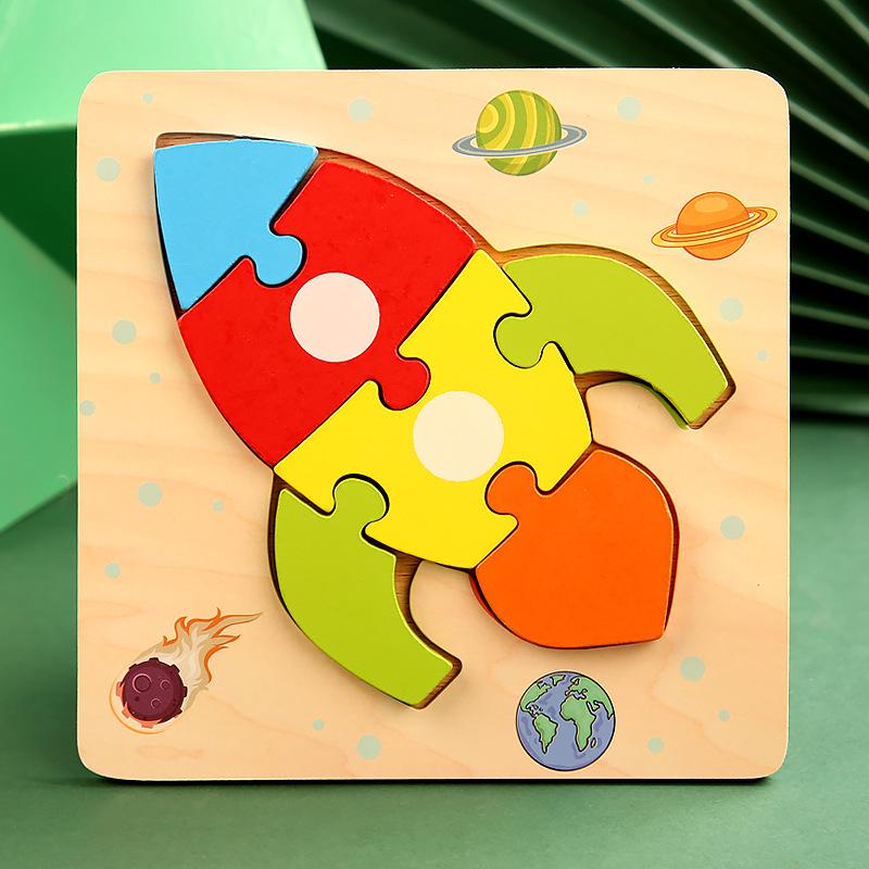 Wooden 3D Educational Puzzle for Toddlers - Interactive, Creative Hands-on Toy for Ages 1-3