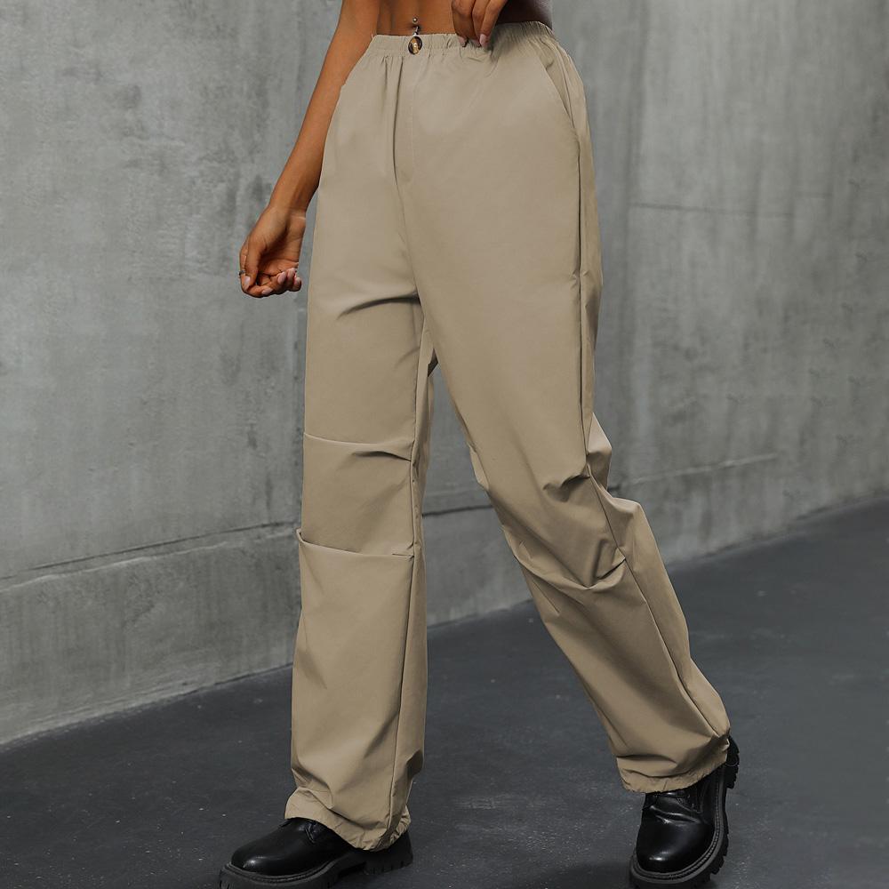 Spring Summer Women's Commuter Loose Straight Trousers Suit Pants
