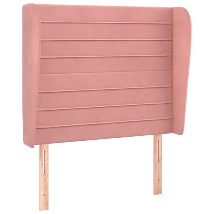 VidaXL Tête de lit avec oreilles Rose 83x23x118-128 cm Velours3118131