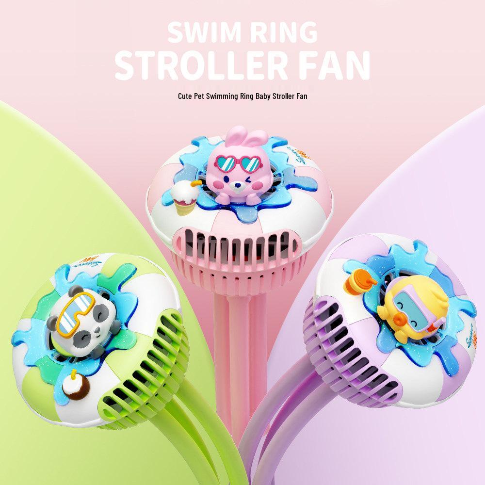 Wind-Powered Octopus Baby Stroller Fan: Cute, Bladeless, Electric for Kids