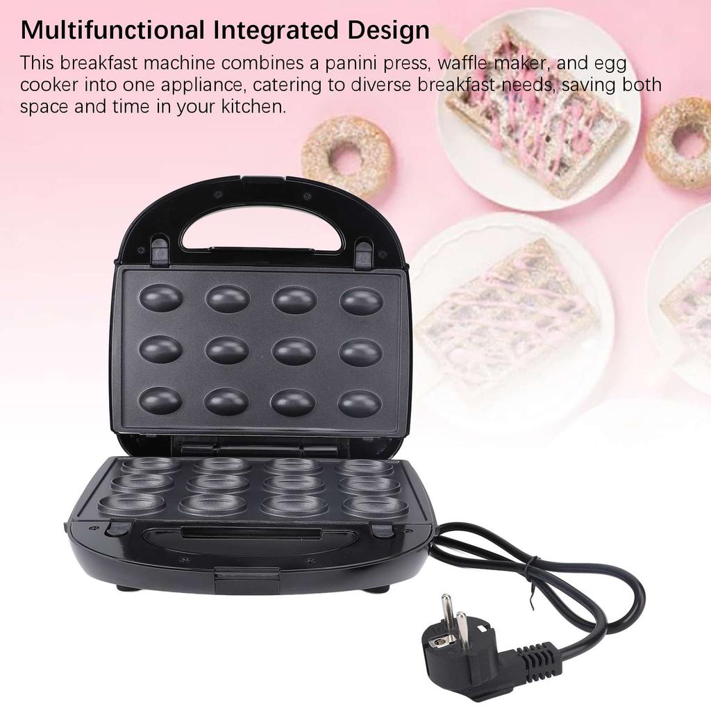 3 In 1 Breakfast Maker Nut Panini Waffle Maker Machine Non Stick Easy To Clean Breakfast Station