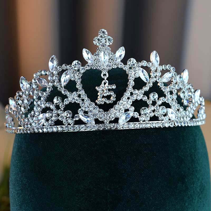 European and American Fashion Headbands  Rhinestone Crowns Princess Birthday Crowns  Coming of Age Party Headwear  High Appearance Level